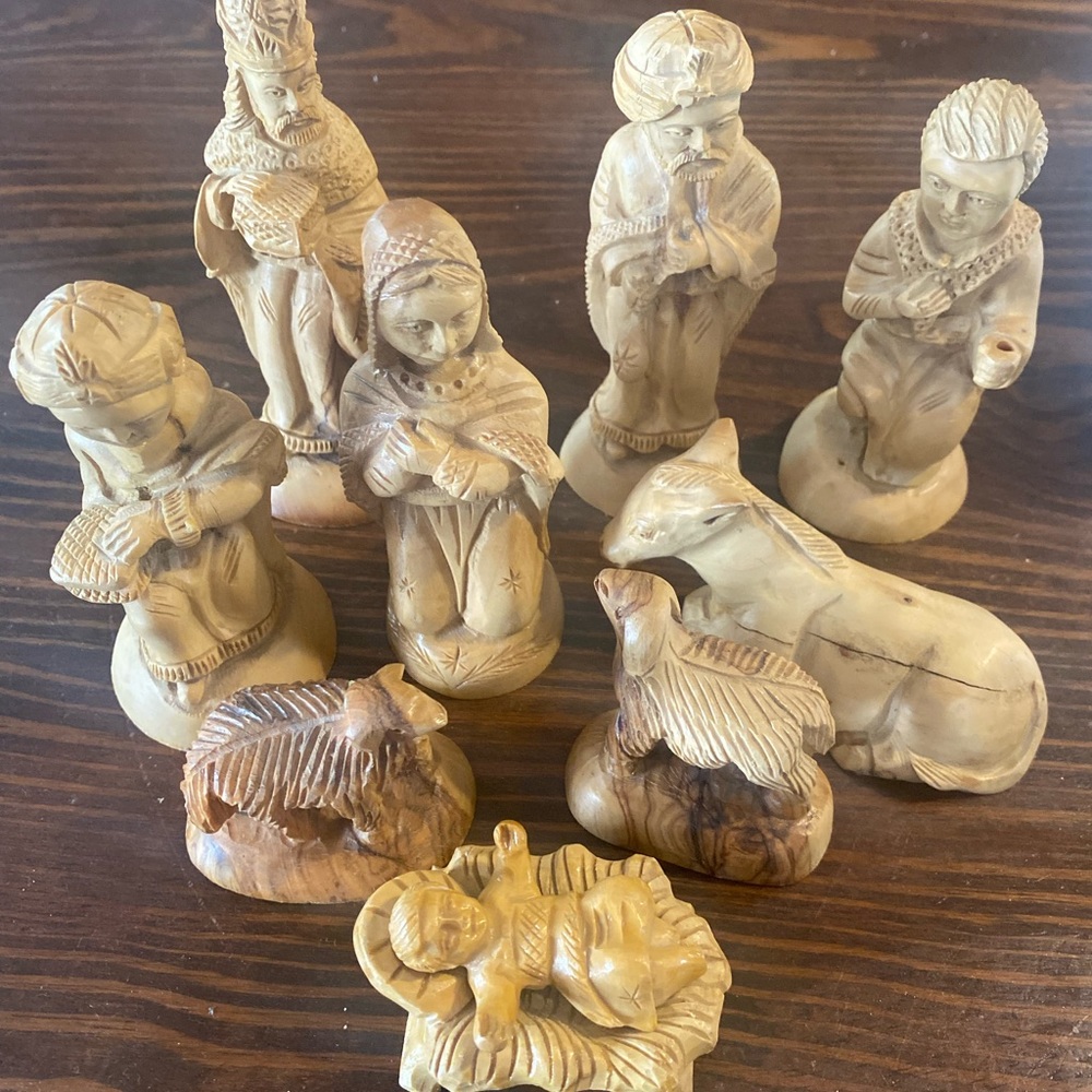 Olive Wood carved nativity Scene Figures